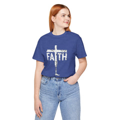Faith Cross Prosthetic Leg T‑Shirt — Amputee Inspirational Christian Tee