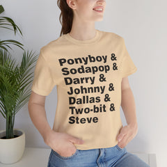 The Outsiders Shirt, Greasers Characters Shirt, Unisex Jersey Short Sleeve Tee
