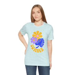 Summer Floral Tee — Retro Flowers & Monstera Design