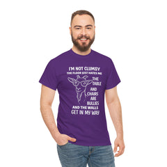 Clumsy Funny Goat Graphic Tee | Unisex Heavy Cotton Tee | Great Gift for Animal Lovers, Birthdays, Casual Wear, Humorous Gifts, Everyday Style