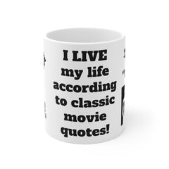 Ultimate Movie Fan Ceramic Mug, 11oz 15oz 20 oz, Pop Culture, 12 Classic Movie Quotes, Fan Gift, Novelty Gift, Catchphrases, Popular Sayings