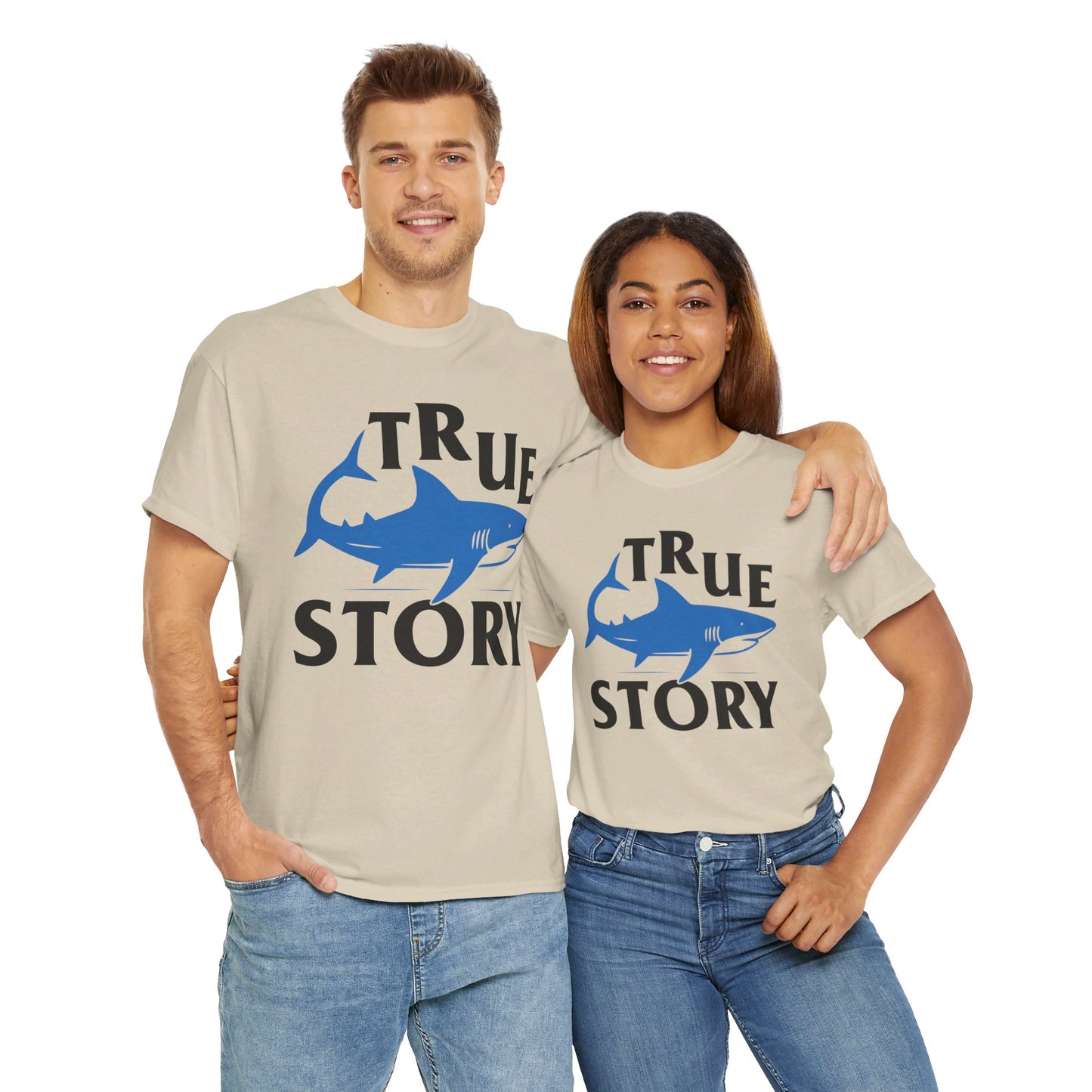 True Story Shark Graphic Amputee Humor - Unisex Garment-Dyed T-shirt