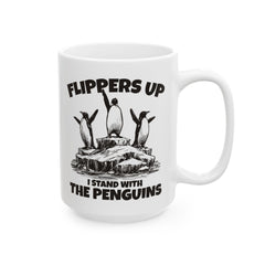 Funny Ceramic Mug - "Flipping the Penguins" - Perfect Gift for Bird Lovers