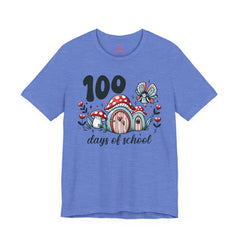 100 DAYS OF SCHOOL Toadstool House - Unisex Short Sleeve Tee | Elementary School Holiday, Teacher Apparel, Kids Motivation, Teacher Sarcasm