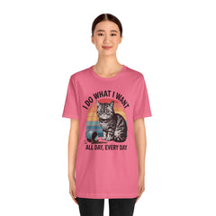 I Do What I Want Cat Quote - Graphic Unisex Jersey Short Sleeve Tee