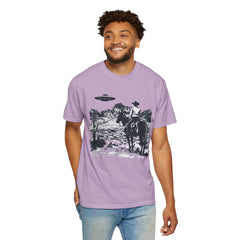 UFO Meets Cowboy Unisex Garment Shirt -Dyed  T Shirt