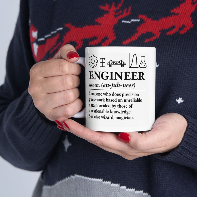 Engineer Definition Ceramic Mug — Funny STEM Gifts for Engineers (11oz, 15oz)