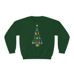 Guitar Lover Christmas Tree - Unisex NuBlend® Crewneck Sweatshirt / Electric, Acoustic Guitar, Guitarist Gift, Christmas Gift, Gift for him