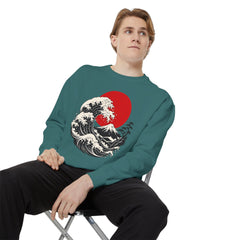 Japanese Wave and Red Sun Comfort Colors Sweatshirt