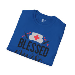 Blessed Nurse - Unisex Softstyle T-Shirt | Nurse Awareness, Medical Apparel, Gift For Her, Scrub Tee, Hospital Staff Gift, Registered Nurse