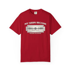 My SSBN Became Razor Blades Graphic Vintage Submarine Veteran Tee