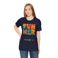 Summer Graphic Tee — Colorful Tropical "SUMMER" Typography T-Shirt