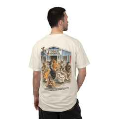 Back Graphic "Who Let the Cats Out?" Baldwin Harbor Animal Hospital Cute Vet Clinic T Shirt