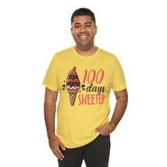 100 Days of School Unisex Tee | Elementary School, Ice Cream, Teacher Apparel
