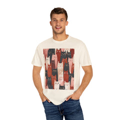 Cute Cat Print Unisex Garment-Dyed T-Shirt - Comfort Colors Soft Perfect for Animal Lovers and Casual Days
