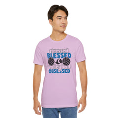 Stressed Blessed Volleyball Obsessed Shirt,Unisex Tee,graphic t shirt,gift for her,gift for him,volleyball team,playergift,fangift,Coachgift