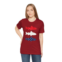 Patriotic Trout T-Shirt — Red White & Blue Fish Tee