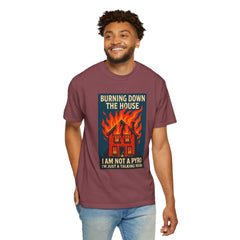 Funny I'm Not A Pyro I'm Just A Talking Head Music-Inspired Unisex T-Shirt - Burning Down the House Design