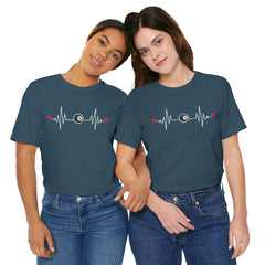 Billards Heart Beat Eight Ball Graphic - Unisex Jersey Short Sleeve Tee