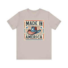 Made In America Cowboy Hat Graphic, Unisex Jersey Short Sleeve Tee