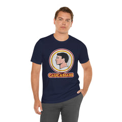 Graphic Tee - Funny Caucasians Satire Head Shot Unisex Jersey Short Sleeve Tee