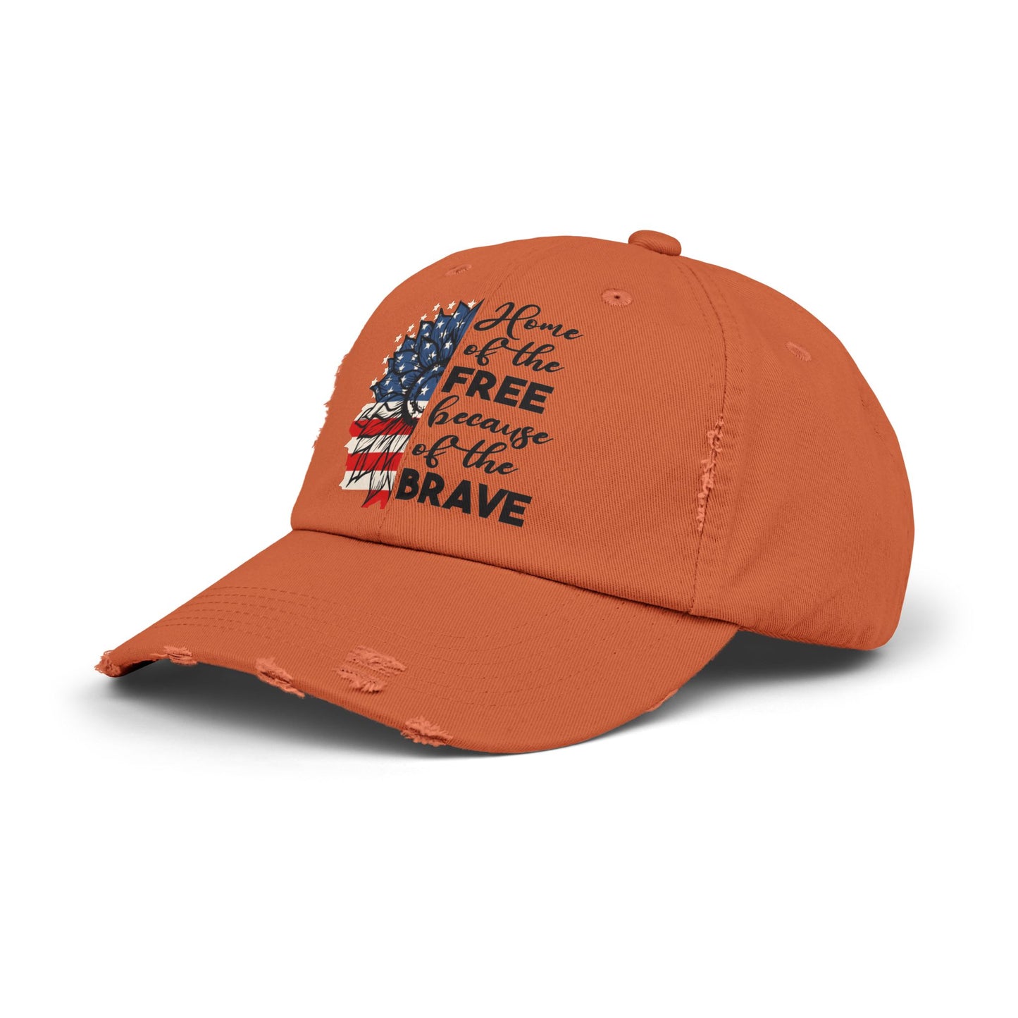 Land Of The Free, Home Of The Brave  - Unisex Distressed Cap