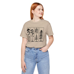 Nature-Inspired Unisex Jersey Tee, Tree Graphic T-Shirt, Eco-Friendly Fashion, Gift for Nature Lovers, Casual Wear, Outdoor Adventure