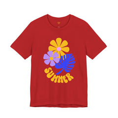 Summer Floral Tee — Retro Flowers & Monstera Design