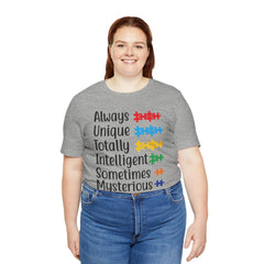 Autism - Always Unique Totally Intelligent Sometimes Mysterious Unisex Softstyle T-Shirt