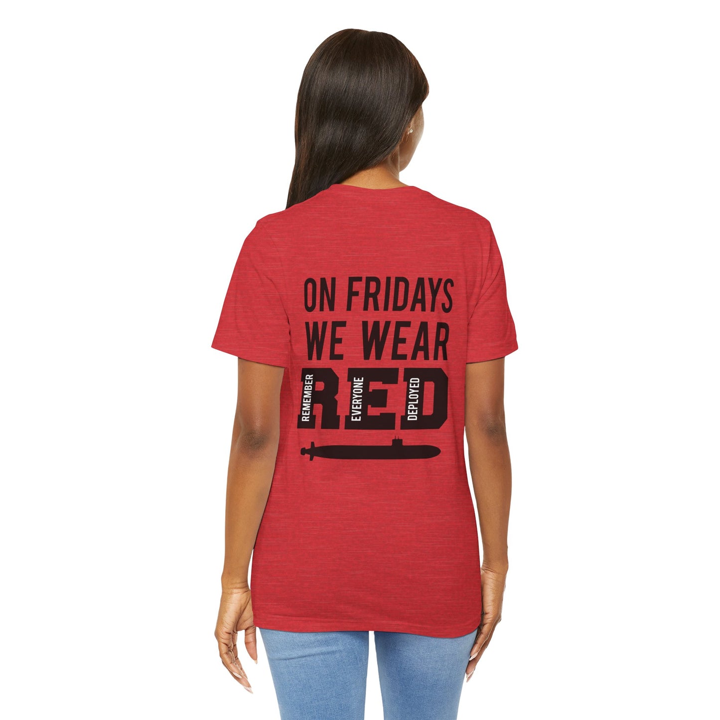 US Navy Submariner Veteran RED Friday, Unisex Jersey Short Sleeve Tee