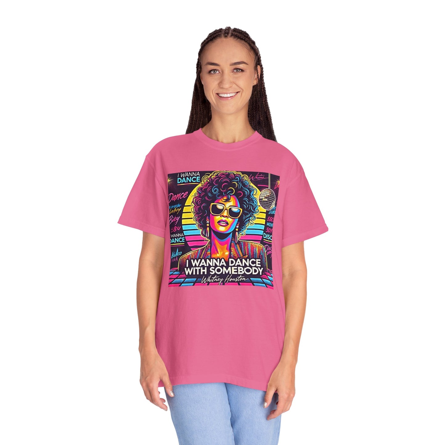 80s Music I Just Wanna Dance With Somebody - Graphic Comfort Colors Garment Dyed Shirt