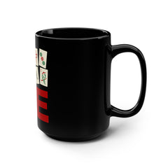LOVE Mahjong with Mahjong tile graphics Black Mug, 15oz / See our matching T Shirt / Mahjong gifts / gifts for her