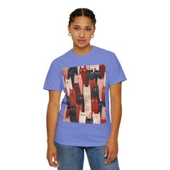 Cute Cat Print Unisex Garment-Dyed T-Shirt - Comfort Colors Soft Perfect for Animal Lovers and Casual Days