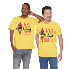 100 Days of School Unisex Tee | Elementary School, Ice Cream, Teacher Apparel