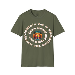 Josie's On A Vacation Far Away Come Around And Talk It Over  Unisex Softstyle T-Shirt  80s Rock The Outfield