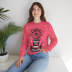 Woman's Coffee Is My Love Language Valentine - Unisex Heavy Blend™ Crewneck Sweatshirt