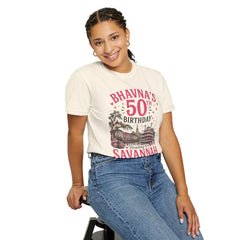 Bhavna Personalized 50th Birthday Girls Trip Savannah, Georgia T-Shirt