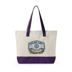Feeling Nauti Canvas Tote — Hempstead Bay Sailing Club Nautical Zippered Beach Bag for Sailing Lovers