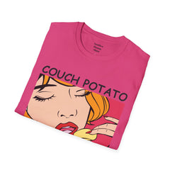 Couch Potato Pop Art Girl Unisex Softstyle T-Shirt