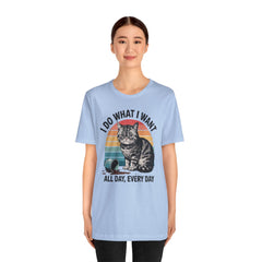 I Do What I Want Cat Quote - Graphic Unisex Jersey Short Sleeve Tee
