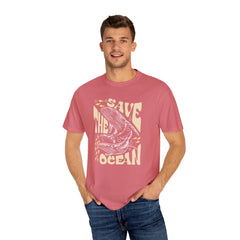 Whales, Save The Ocean -  Graphic Unisex Garment-Dyed T-shirt