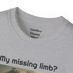 My Missing Limb? It Was Stampeding Elephants - Unisex T Shirt | Amputee Humor, Amputee Gift, Amputation Excuse, Animal, Wildlife, Motivation