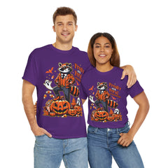 Freaky And Feral Halloween Raccoon! Graphic Unisex Heavy Cotton Tee