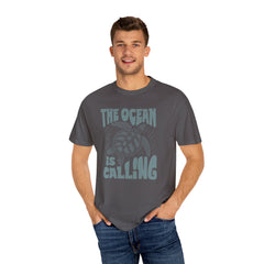 Sea Turtle, The Ocean Is Calling -  Graphic Unisex Garment-Dyed T-shirt