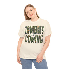 ZOMBIES ARE COMING! Graphic Unisex Heavy Cotton Tee