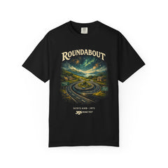 YES inspired Roundabout Scotland Road Trip T‑Shirt — Vintage Surreal Scenic Highway Graphic Tee