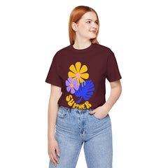 Summer Floral Tee — Retro Flowers & Monstera Design