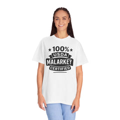 100% USDA Malarkey Certified T-Shirt, Funny Tee, Gift for Farmers, Humorous Apparel, Casual Wear, Agricultural Humor