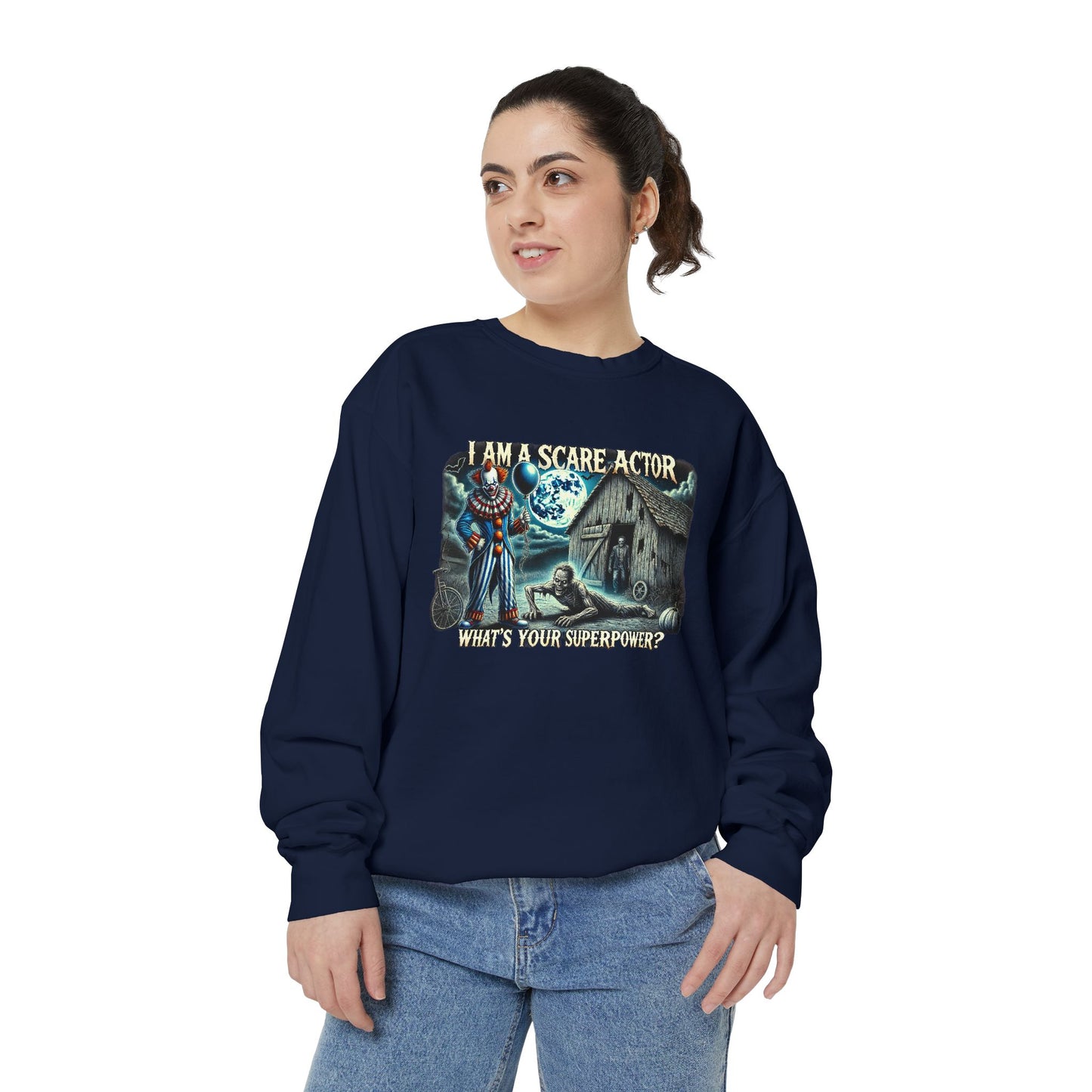 Scare Actor Halloween Unisex Garment-Dyed Sweatshirt