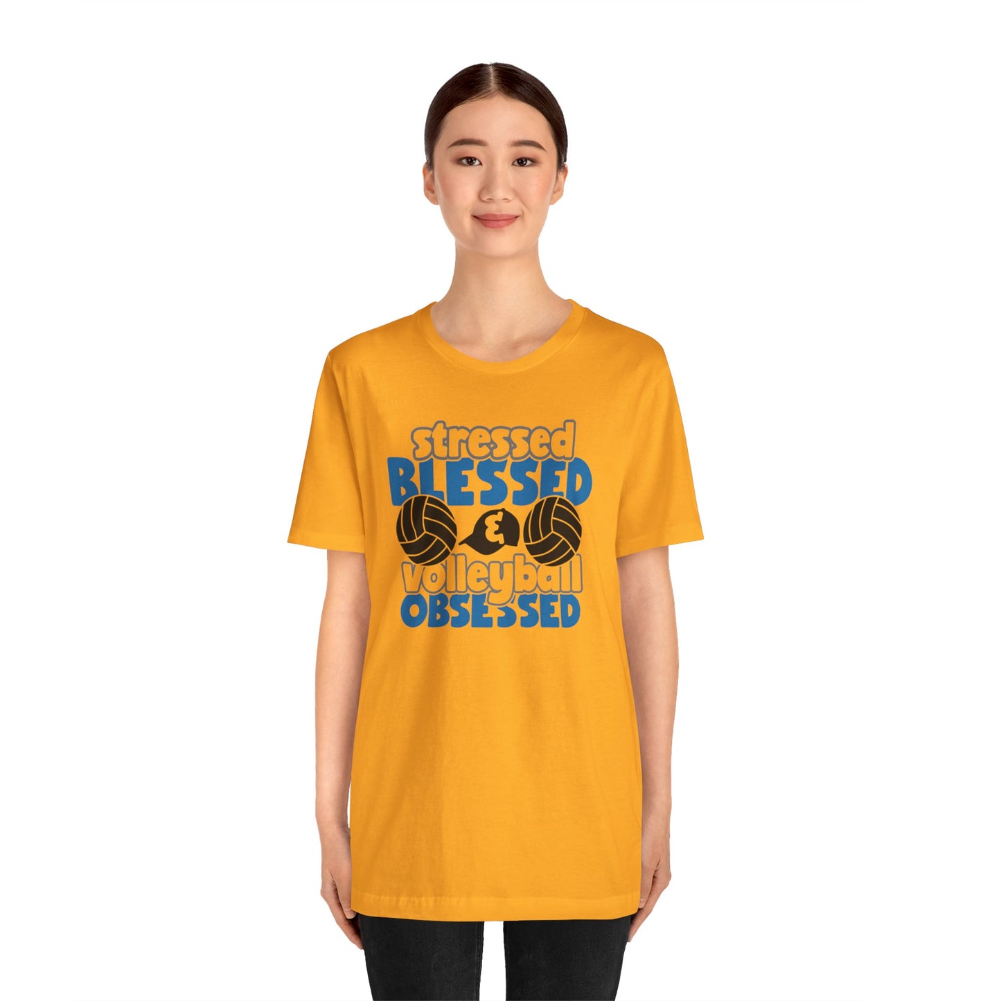 Stressed Blessed Volleyball Obsessed Shirt,Unisex Tee,graphic t shirt,gift for her,gift for him,volleyball team,playergift,fangift,Coachgift